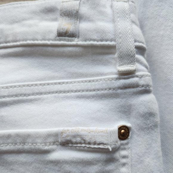 7 For All Mankind Gwenevere High Waist Ankle Skinny White Jeans Stretch - Picture 8 of 11